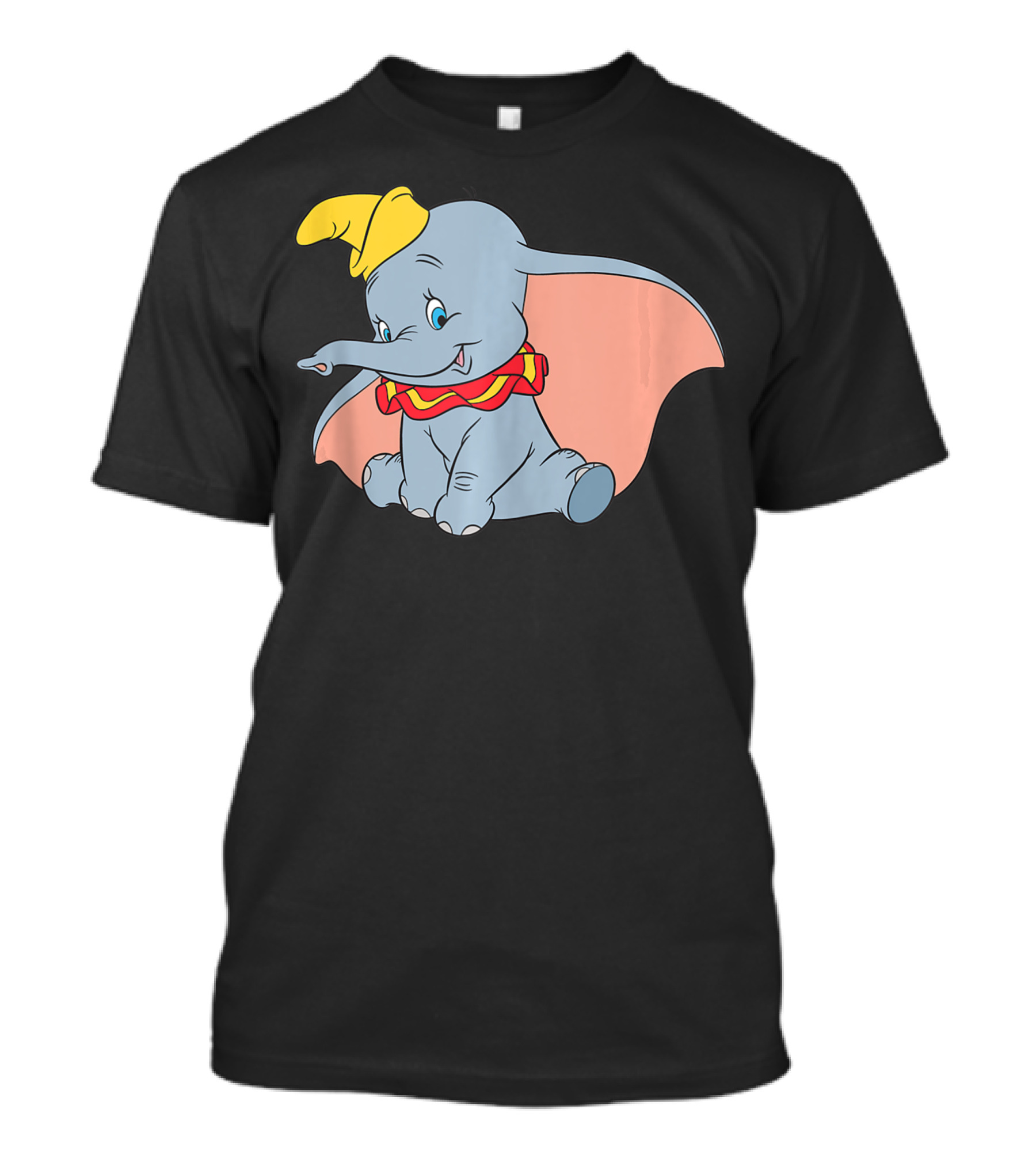 Disney Dumbo Circus Elephant Yellow Hat Pink Ears Red Collar T-Shirt