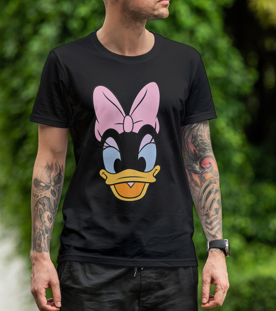 Daisy Duck Disney Character Portrait Big Face Fq Bow T-Shirt