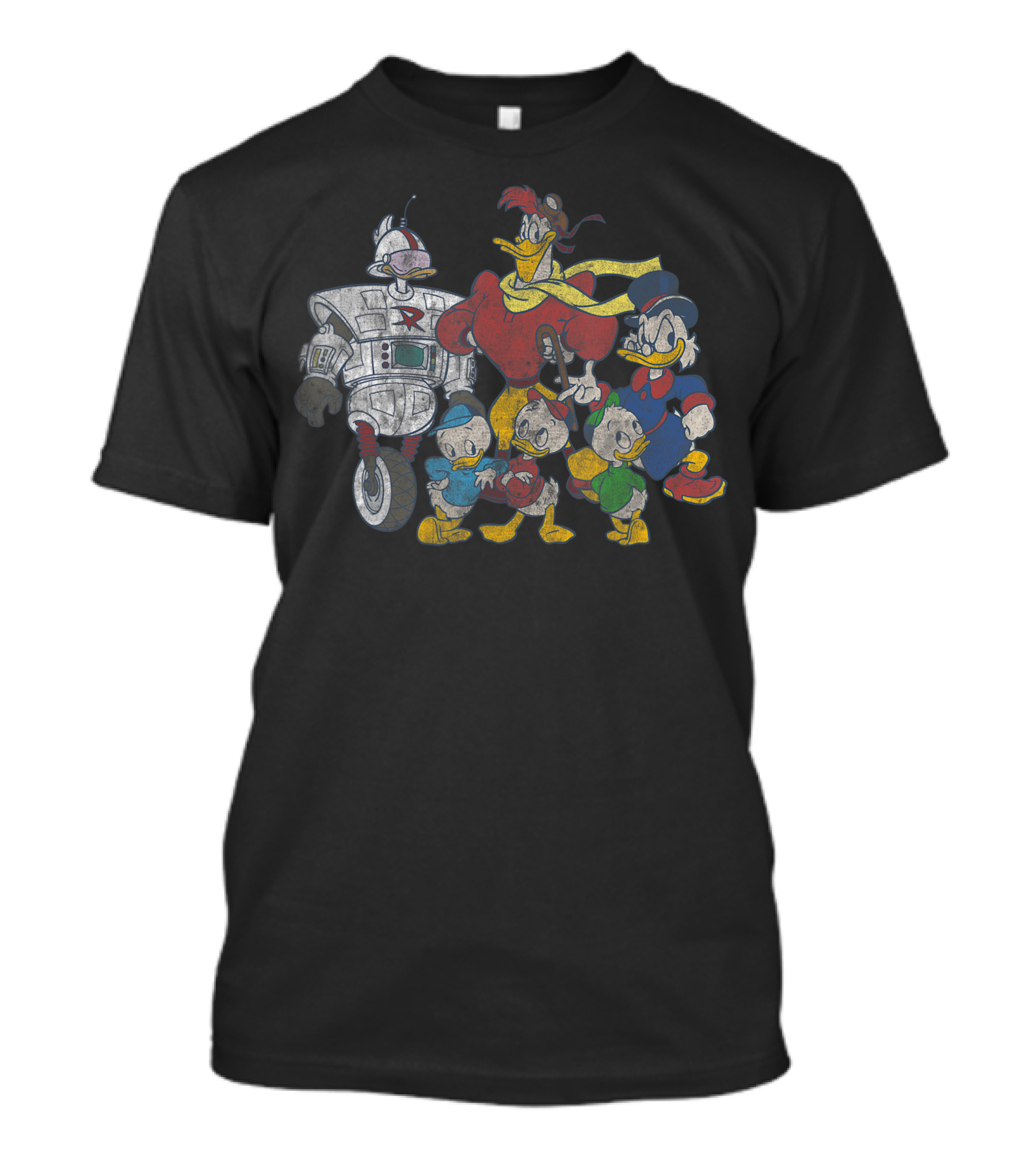 Disney DuckTales Group Scrooge McDuck Launchpad Huey Dewey Louie Gizmoduck T-Shirt