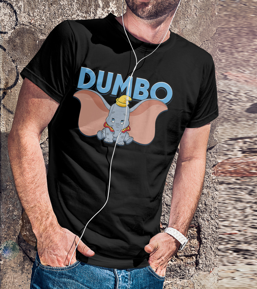 Disney Dumbo Big Ears Blue Text T-Shirt