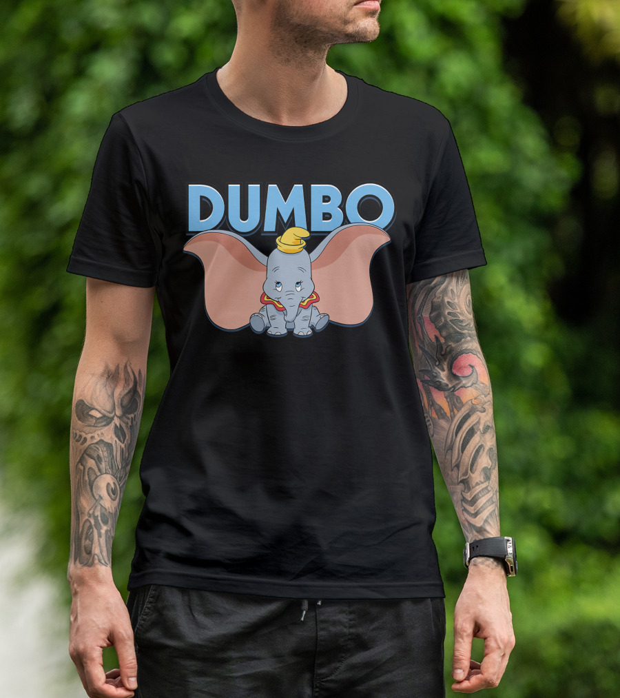 Disney Dumbo Big Ears Blue Text T-Shirt