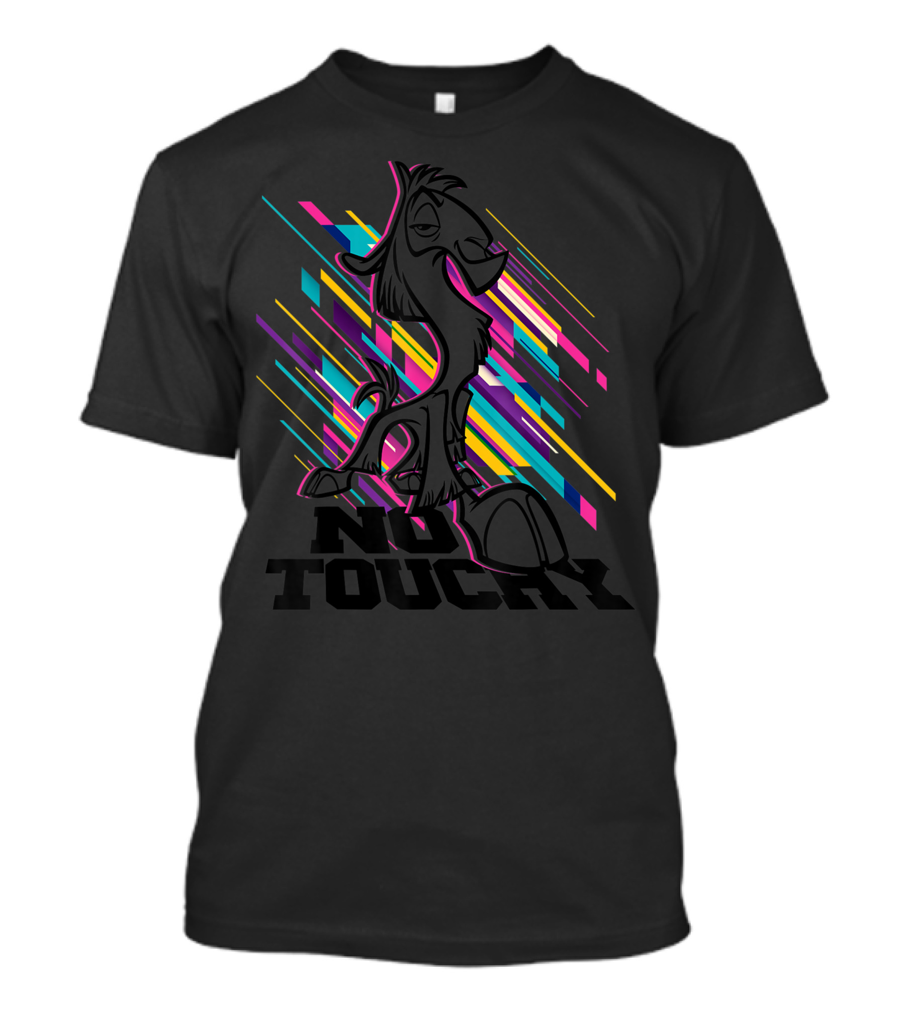 Disney Emperors New Groove No Touchy Llama With Bright Color Stripes T-Shirt