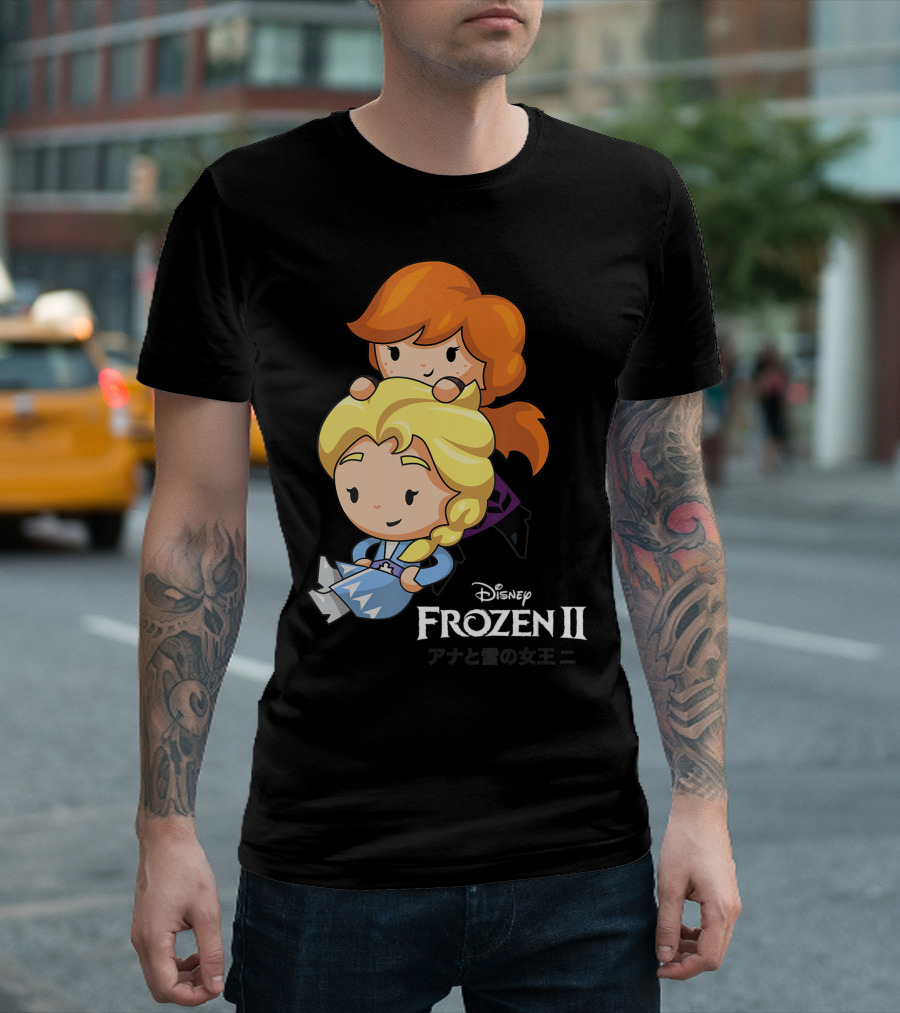 Disney Frozen 2 Elsa and Anna Chibi Style T-Shirt