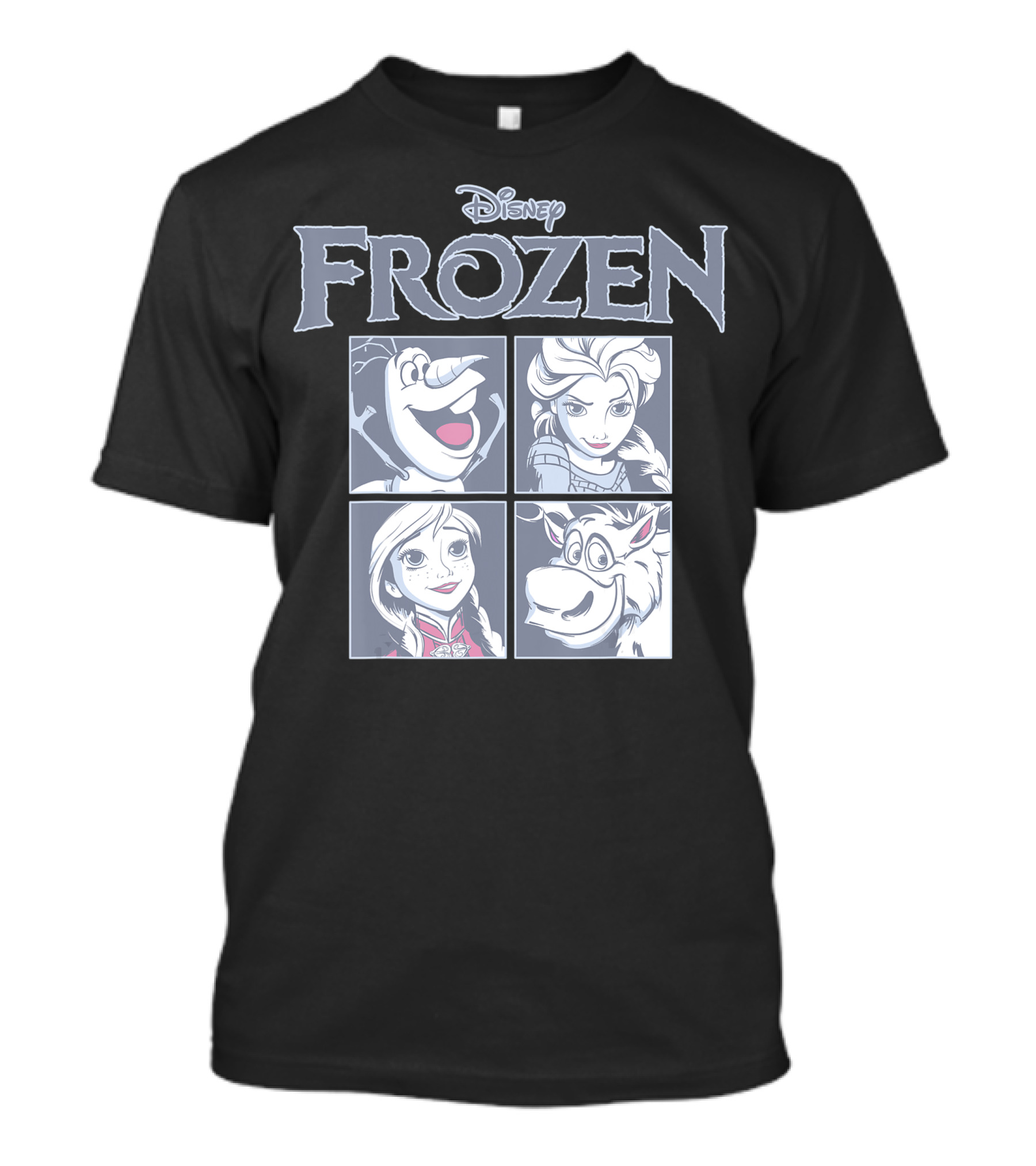 Disney Frozen Character Quartet Elsa Anna Olaf Sven T-Shirt