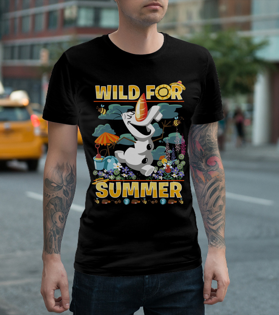 Disney Frozen Olaf Wild for Summer Fun with Bees and Flowers T-Shirt