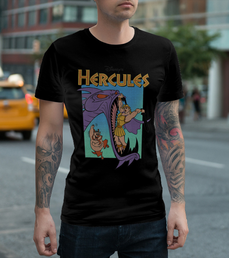 Disney Hercules Fighting Hydra Battle Scene T-Shirt