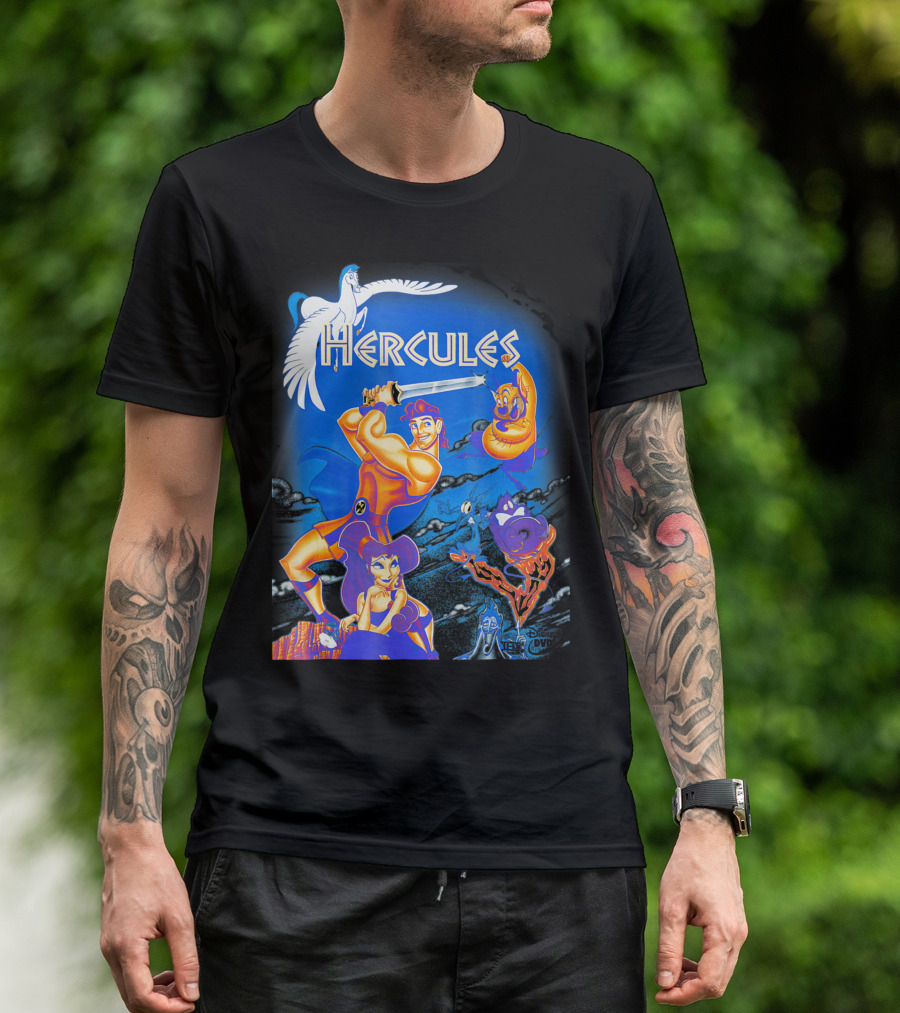 Hercules Disney Movie DVD Cover Art With Pegasus And Characters T-Shirt