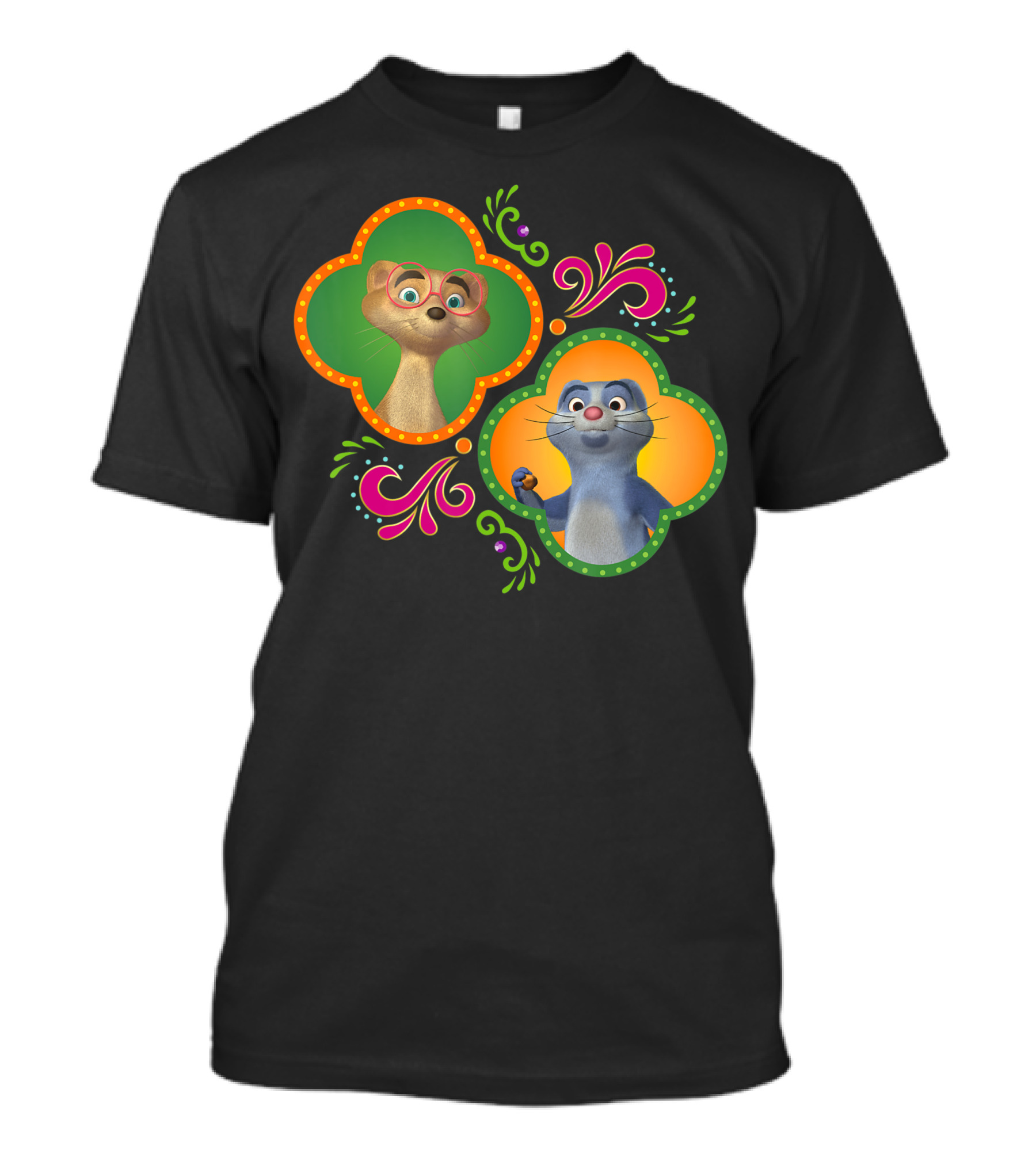 Disney Junior Mira Royal Detective Mikku And Chikku Colorful Character Portraits T-Shirt