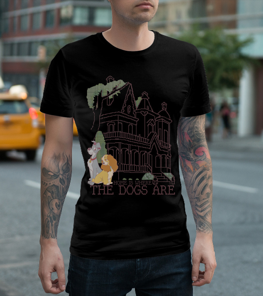 Disney Lady And The Tramp Home Is Where The Dogs Are Victorian House Scene T-Shirt