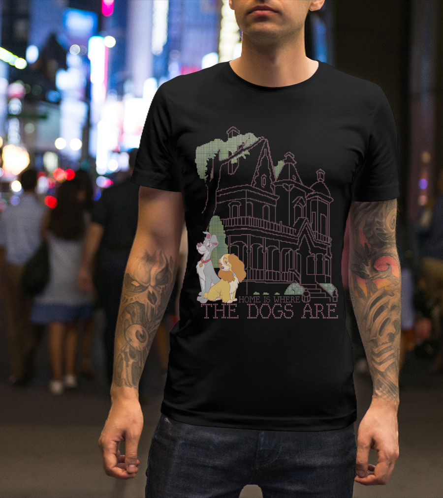 Disney Lady And The Tramp Home Is Where The Dogs Are Victorian House Scene T-Shirt