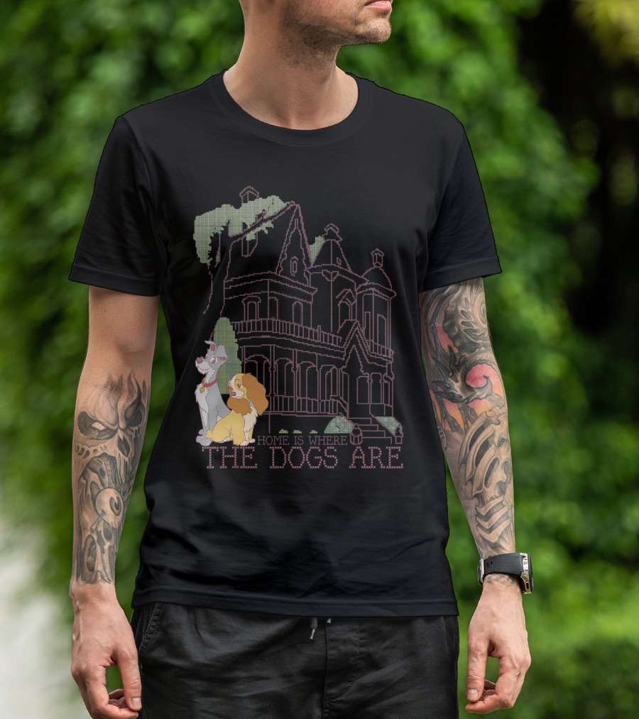 Disney Lady And The Tramp Home Is Where The Dogs Are Victorian House Scene T-Shirt
