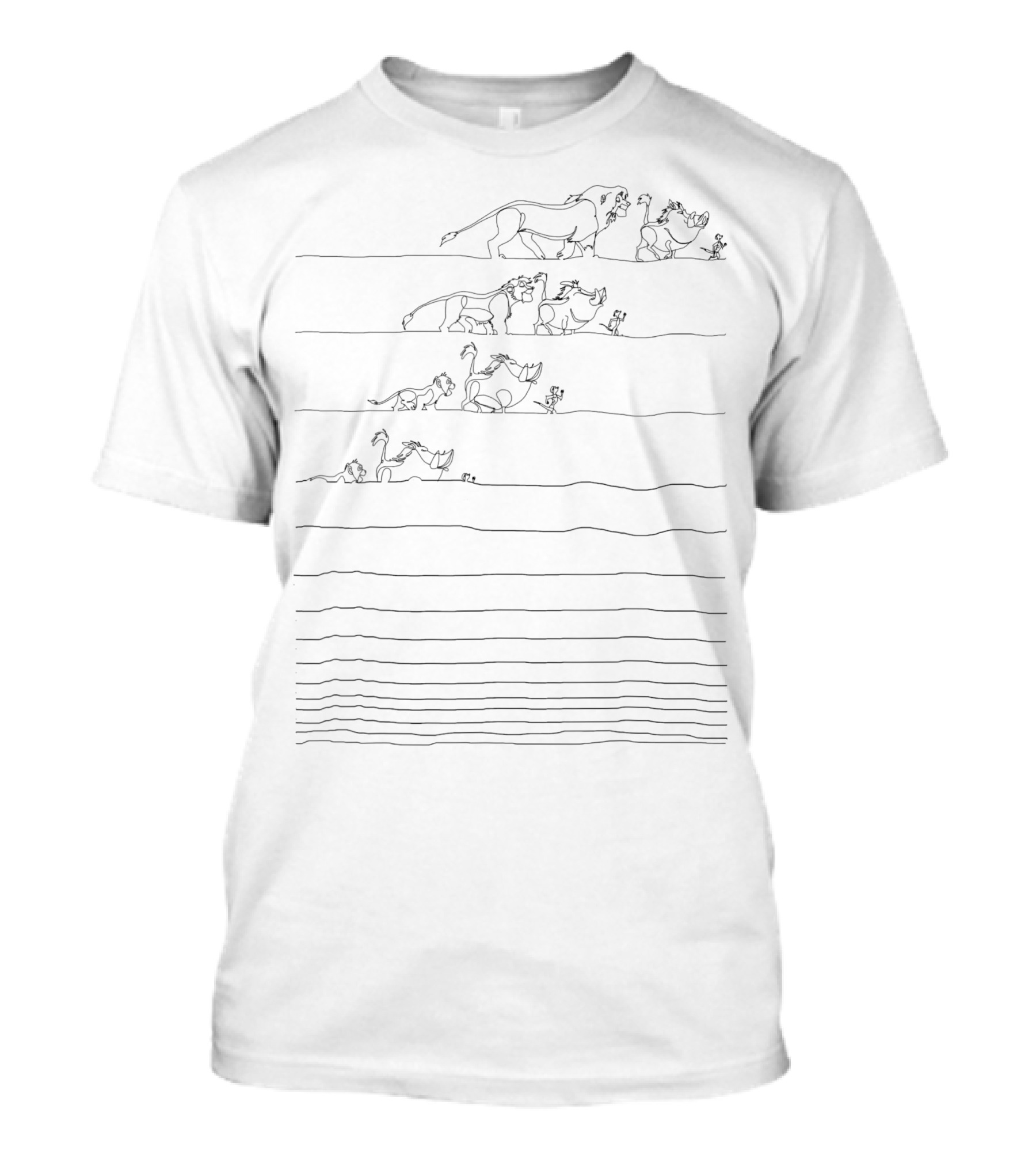 Disney Lion King Hakuna Matata Simba Timon Pumbaa Line Adventure T-Shirt