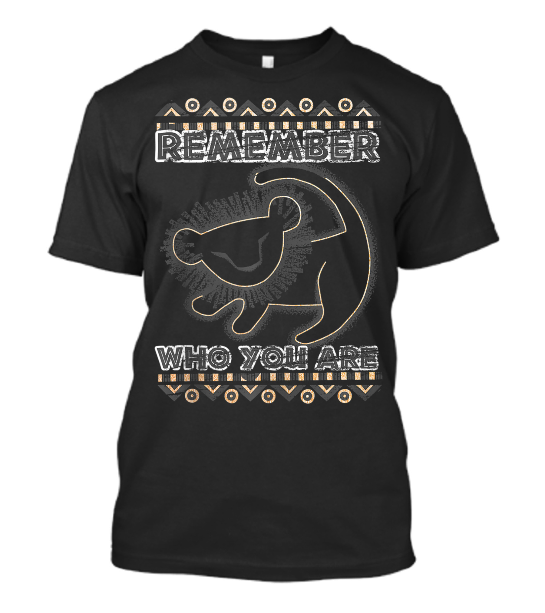 Disney Lion King Remember Who You Are Geometric Tribal Simba Outline T-Shirt