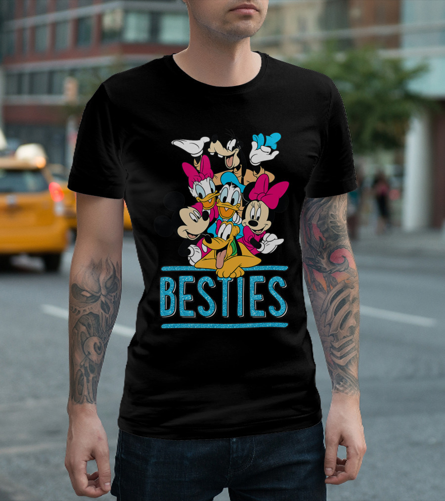 Disney Mickey And Friends Goofy Donald Minnie Besties T-Shirt