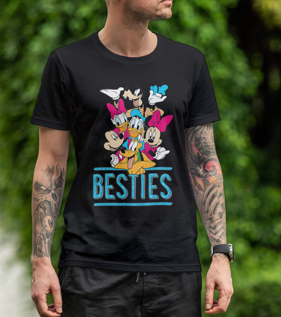 Disney Mickey And Friends Goofy Donald Minnie Besties T-Shirt