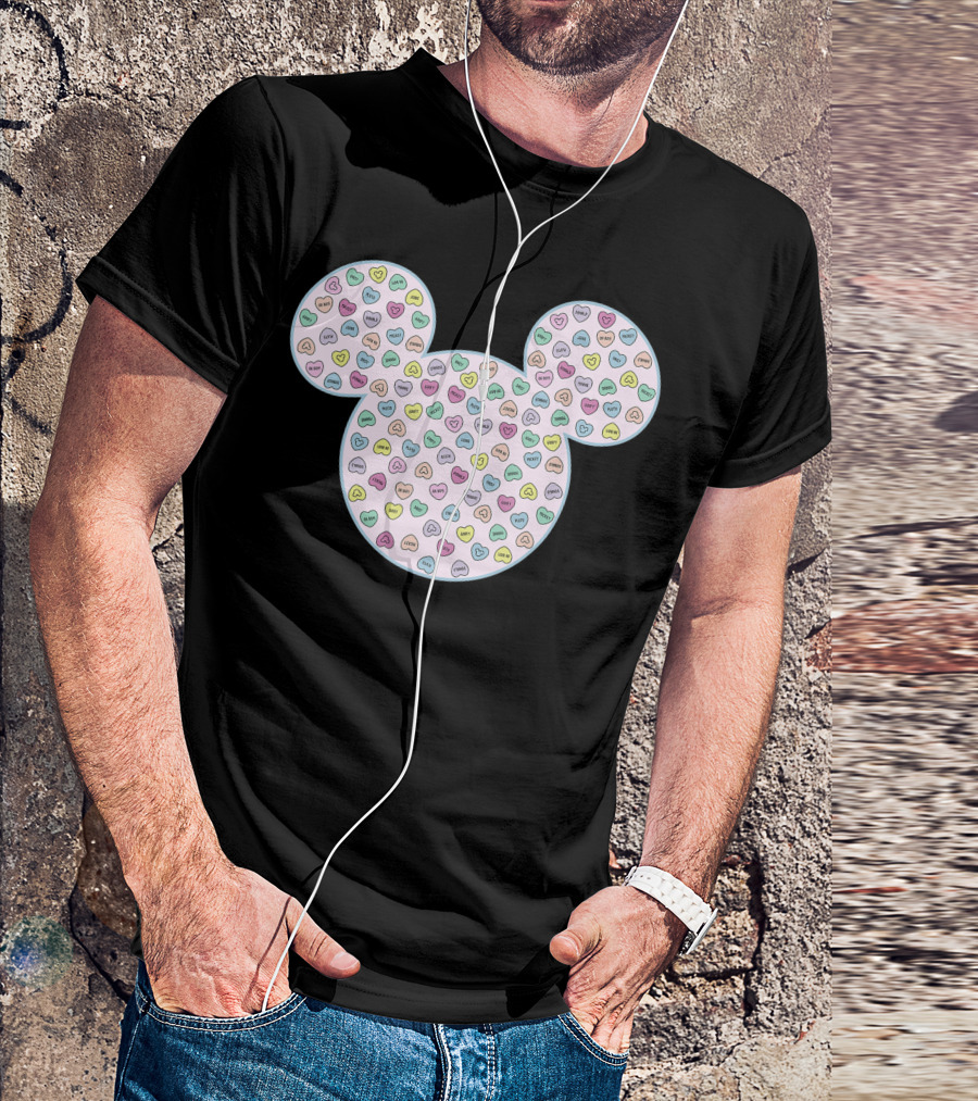 Disney Mickey And Friends Candy Hearts Love Sweet Wishes T-Shirt