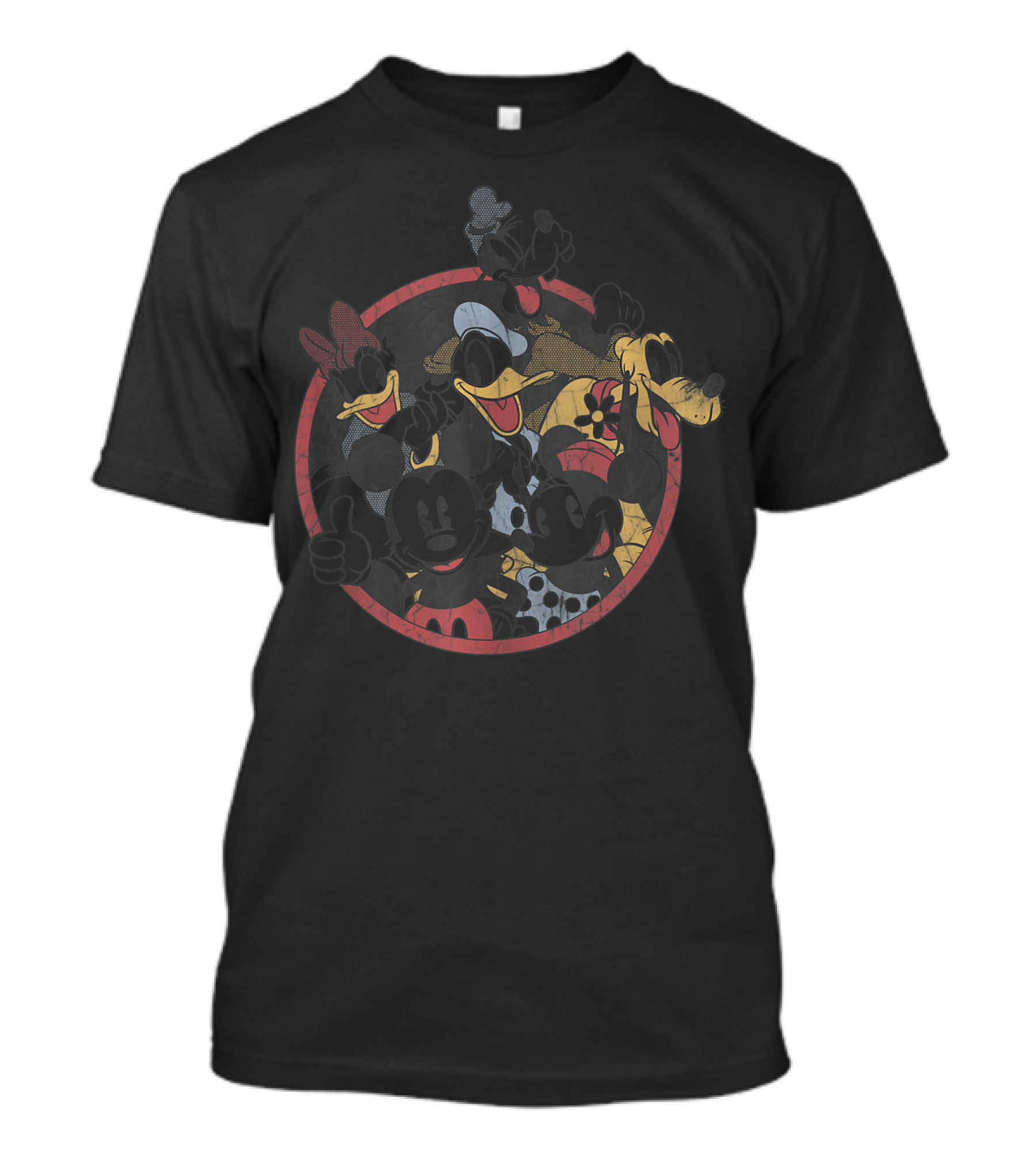 Disney Mickey Mouse And Friends Vintage Character Circle T-Shirt