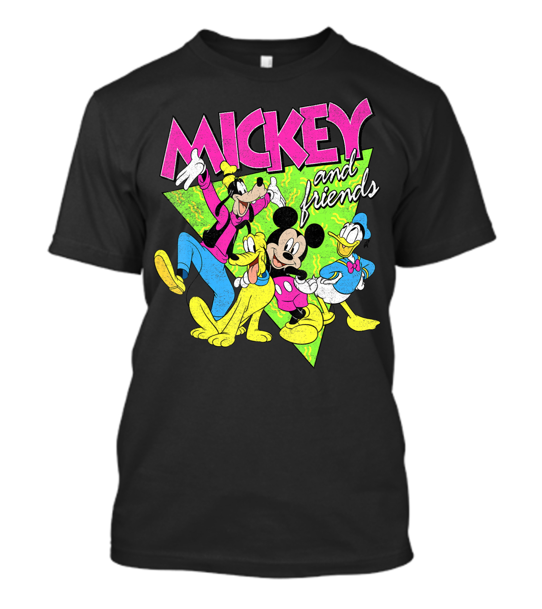 Mickey And Friends Neon Group Shot Disney T-Shirt