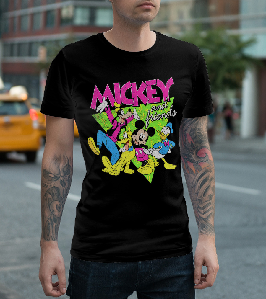 Mickey And Friends Neon Group Shot Disney T-Shirt