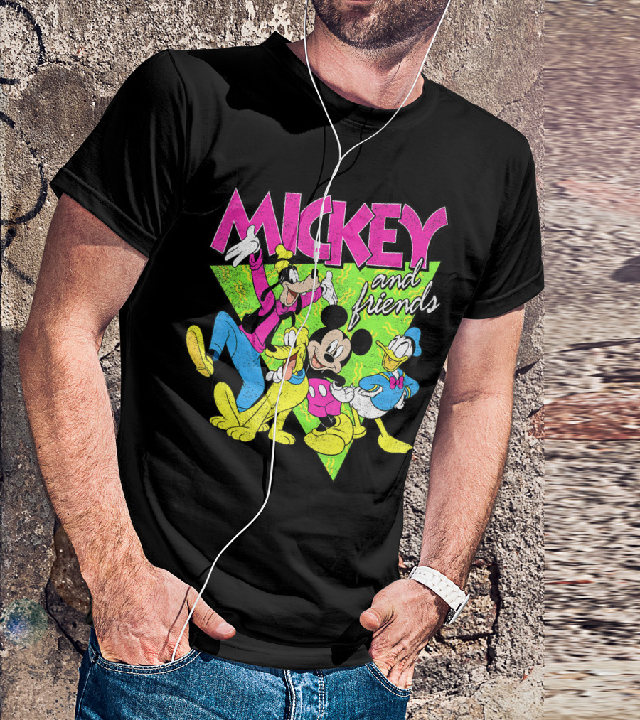 Mickey And Friends Neon Group Shot Disney T-Shirt