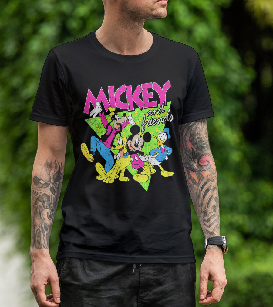 Mickey And Friends Neon Group Shot Disney T-Shirt