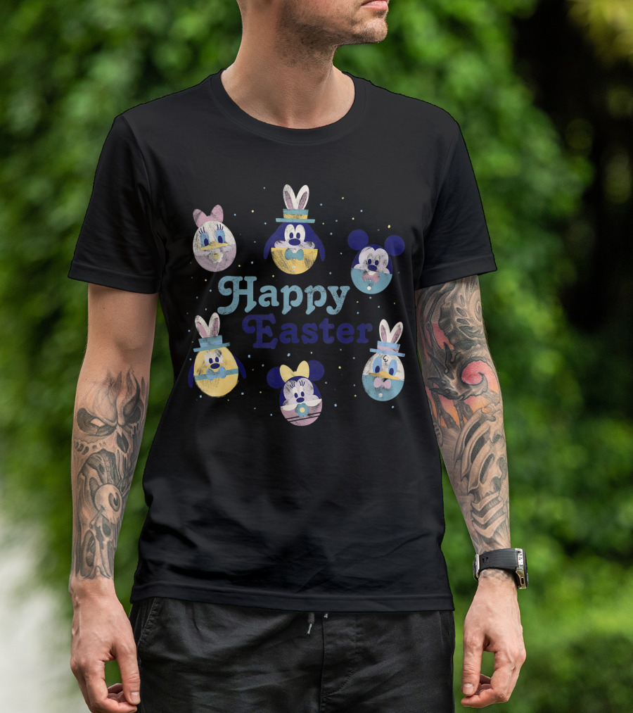 Disney Mickey And Friends Happy Easter Eggs T-Shirt