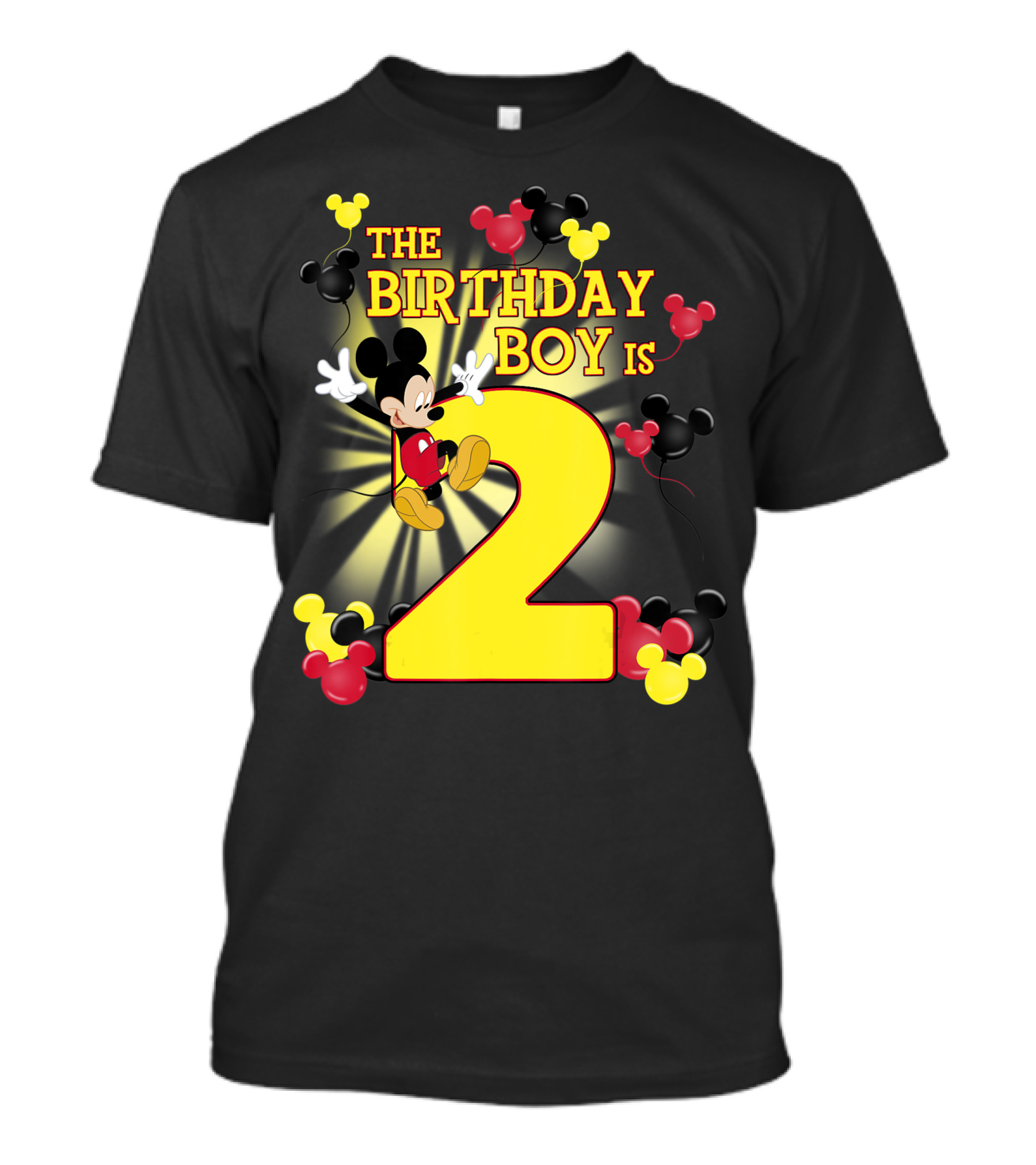 Disney Mickey And Friends The Birthday Boy Is 2 Balloons T-Shirt