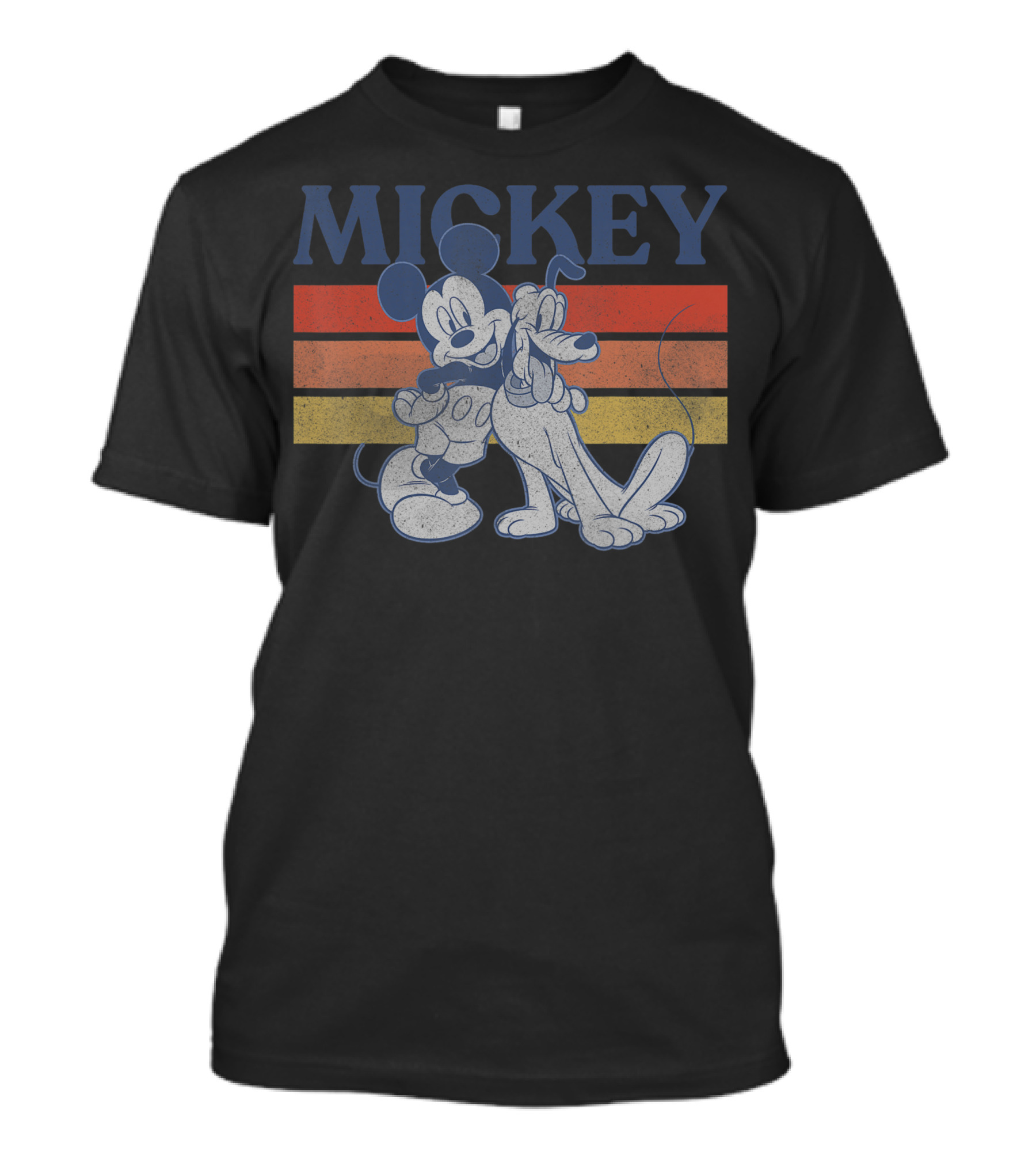 Mickey Mouse And Pluto Retro Stripes Disney T-Shirt