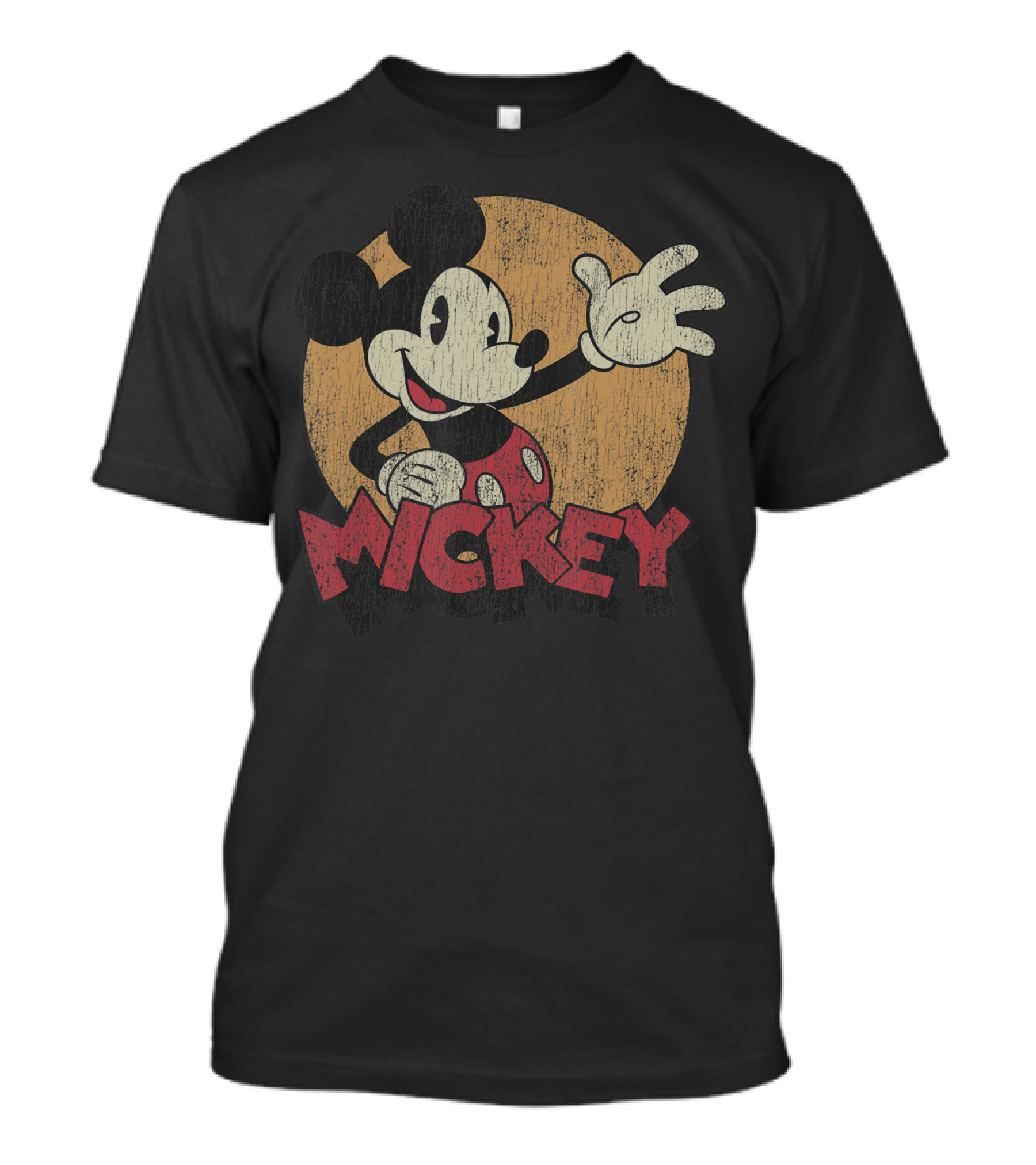 Disney Mickey Mouse Distressed Vintage Look Iconic Character T-Shirt