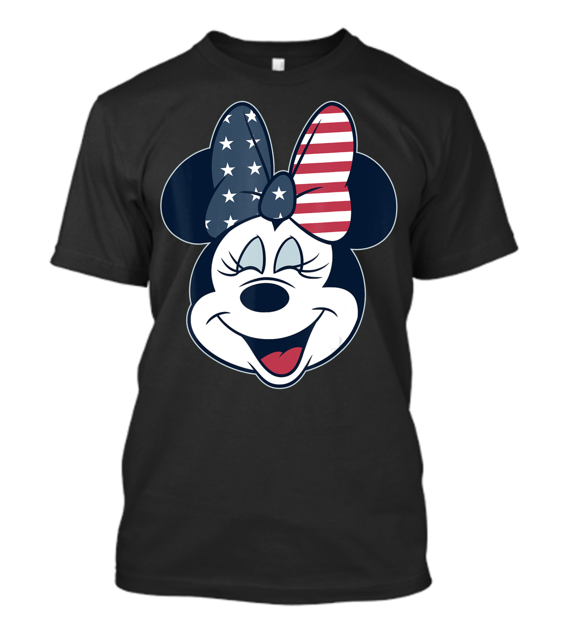 Disney Mickey And Friends Minnie Mouse Patriotic American Flag Bow T-Shirt