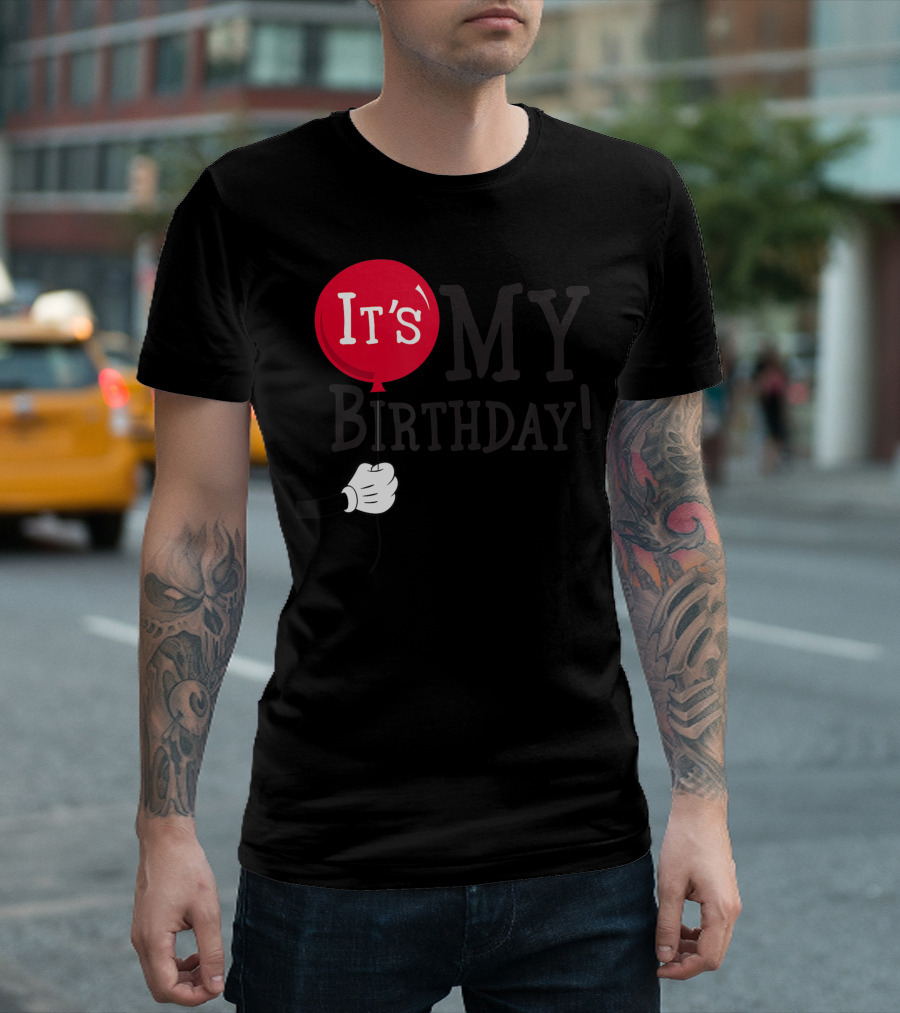 Disney Mickey Mouse It's My Birthday Red Balloon T-Shirt