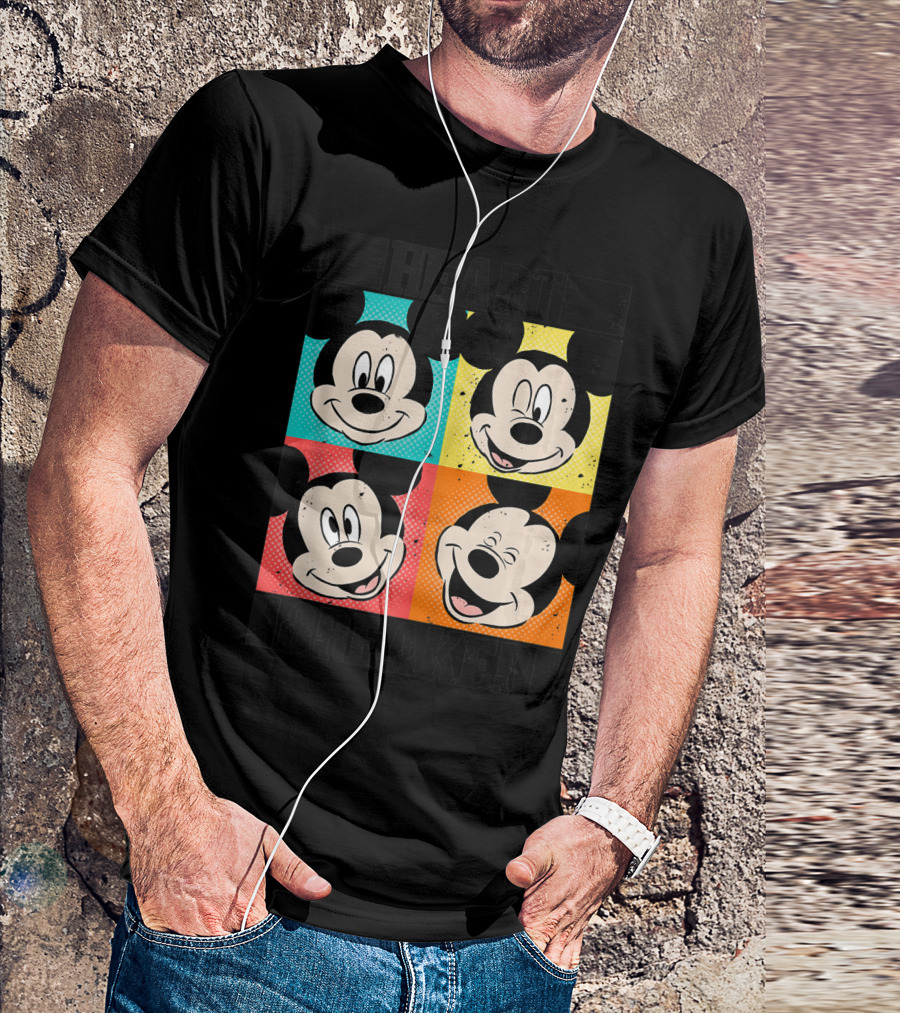 Mickey Mouse Pop Art Panels Heart Breaker T-Shirt