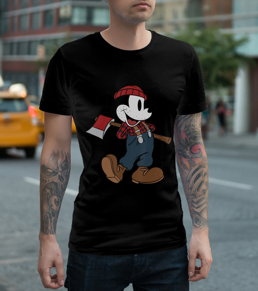 Disney Mickey Mouse Lumberjack Plaid Axe Adventure T-Shirt