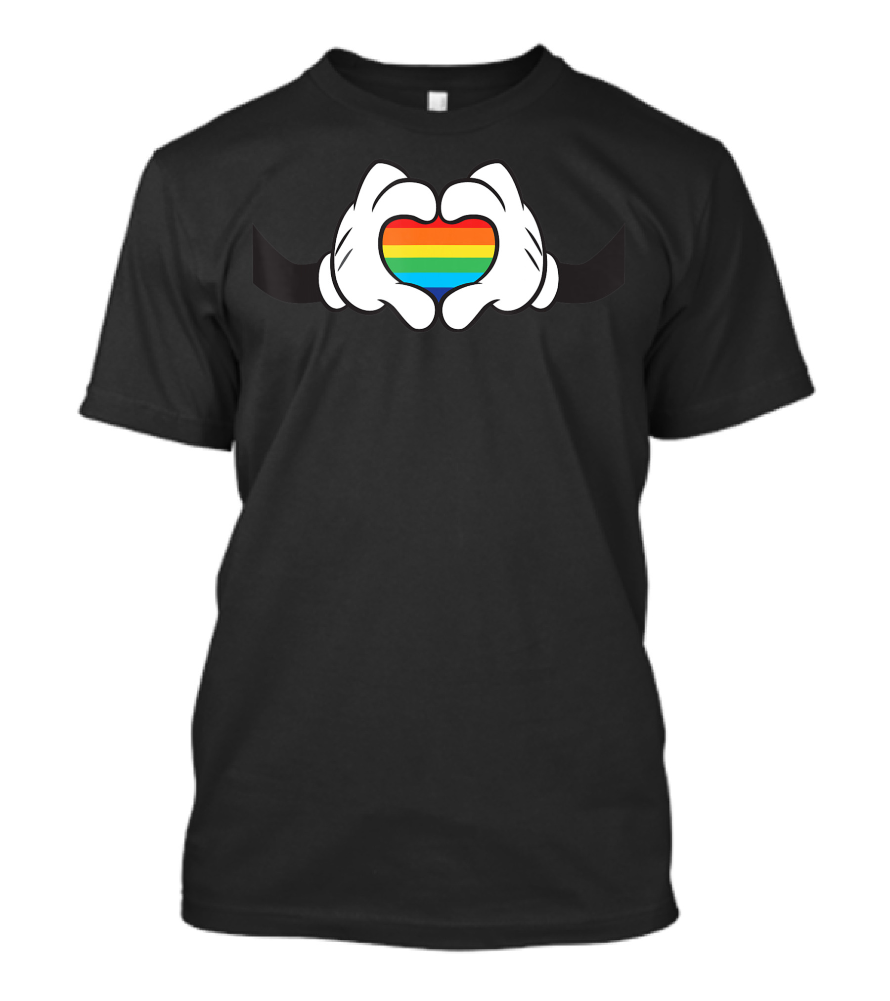 Disney Mickey Mouse Rainbow Heart Hands T-Shirt