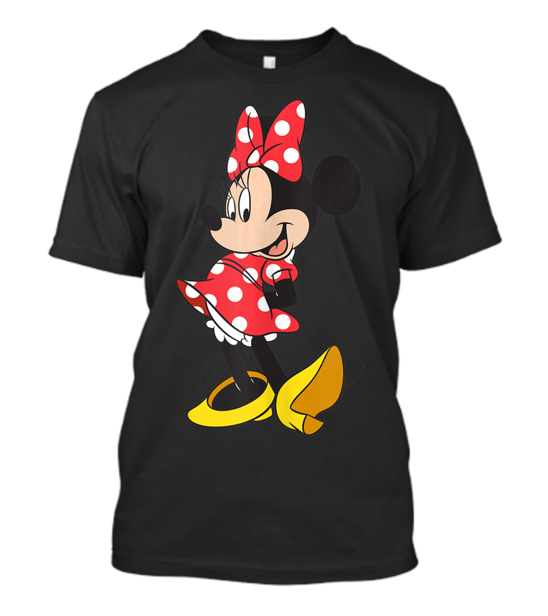 Disney Minnie Mouse Red And White Polka Dot Dress And Bow Pose T-Shirt