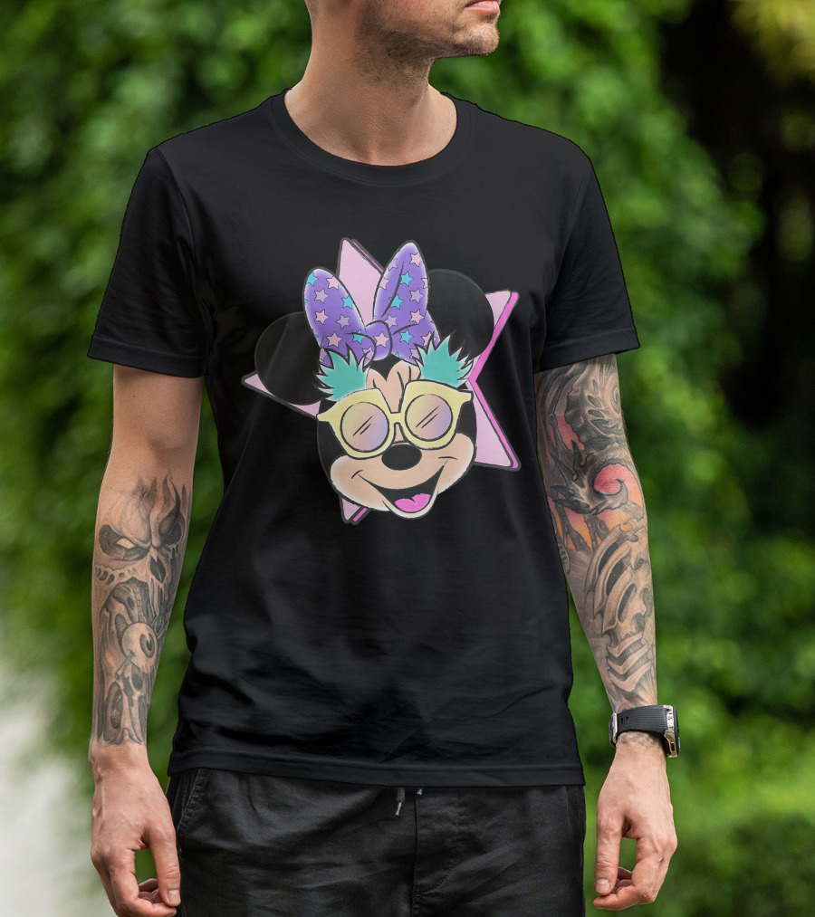 Disney Minnie Mouse Unicorn Glasses With Starry Bow T-Shirt
