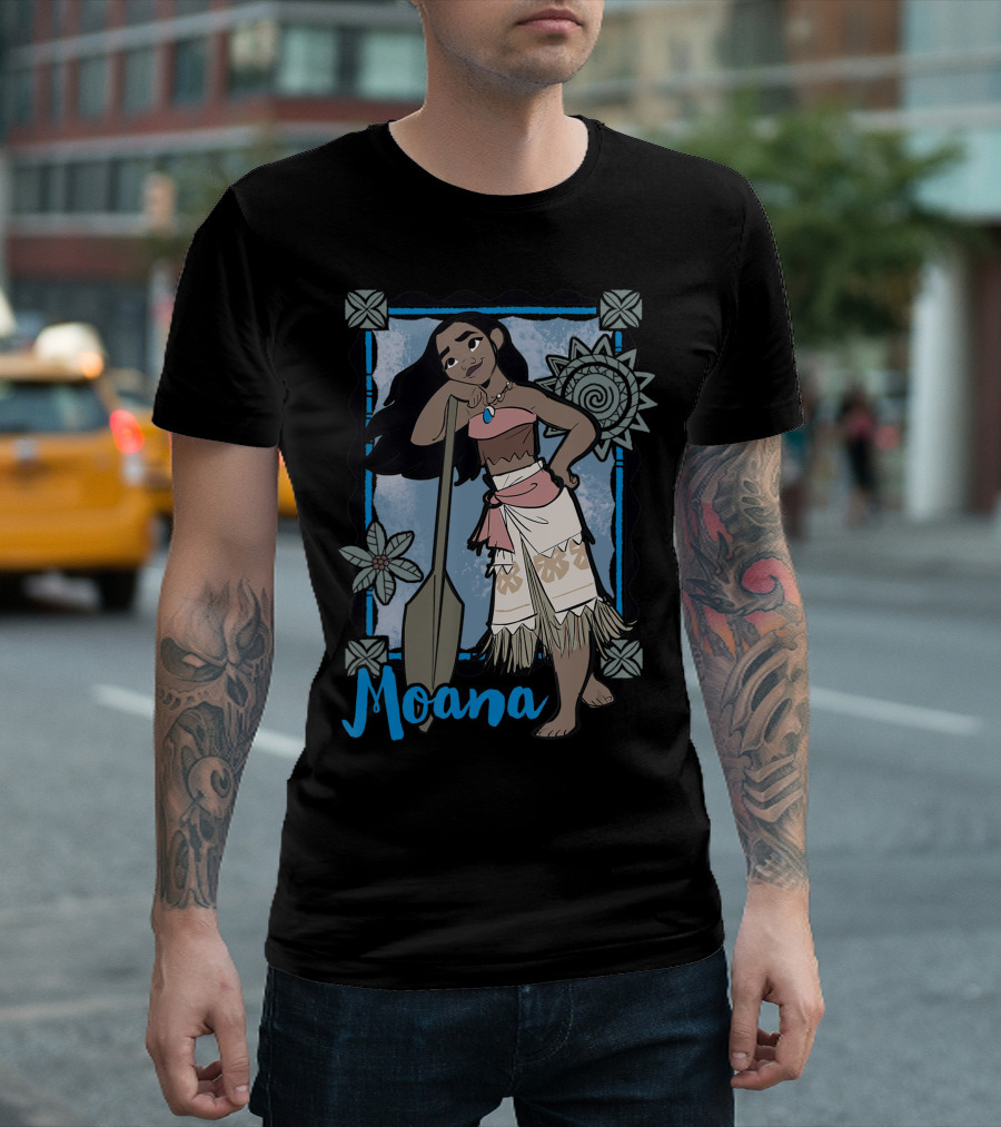 Moana Dream Disney Character with Paddle and Polynesian T-Shirt