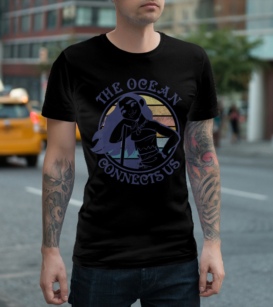Disney Moana The Ocean Connects Us Sunset Circle T-Shirt