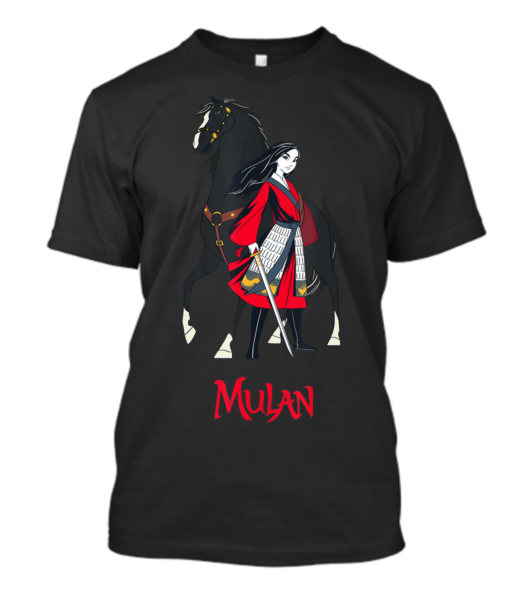 Mulan Disney Live Action Movie Black Wind Horse T-Shirt