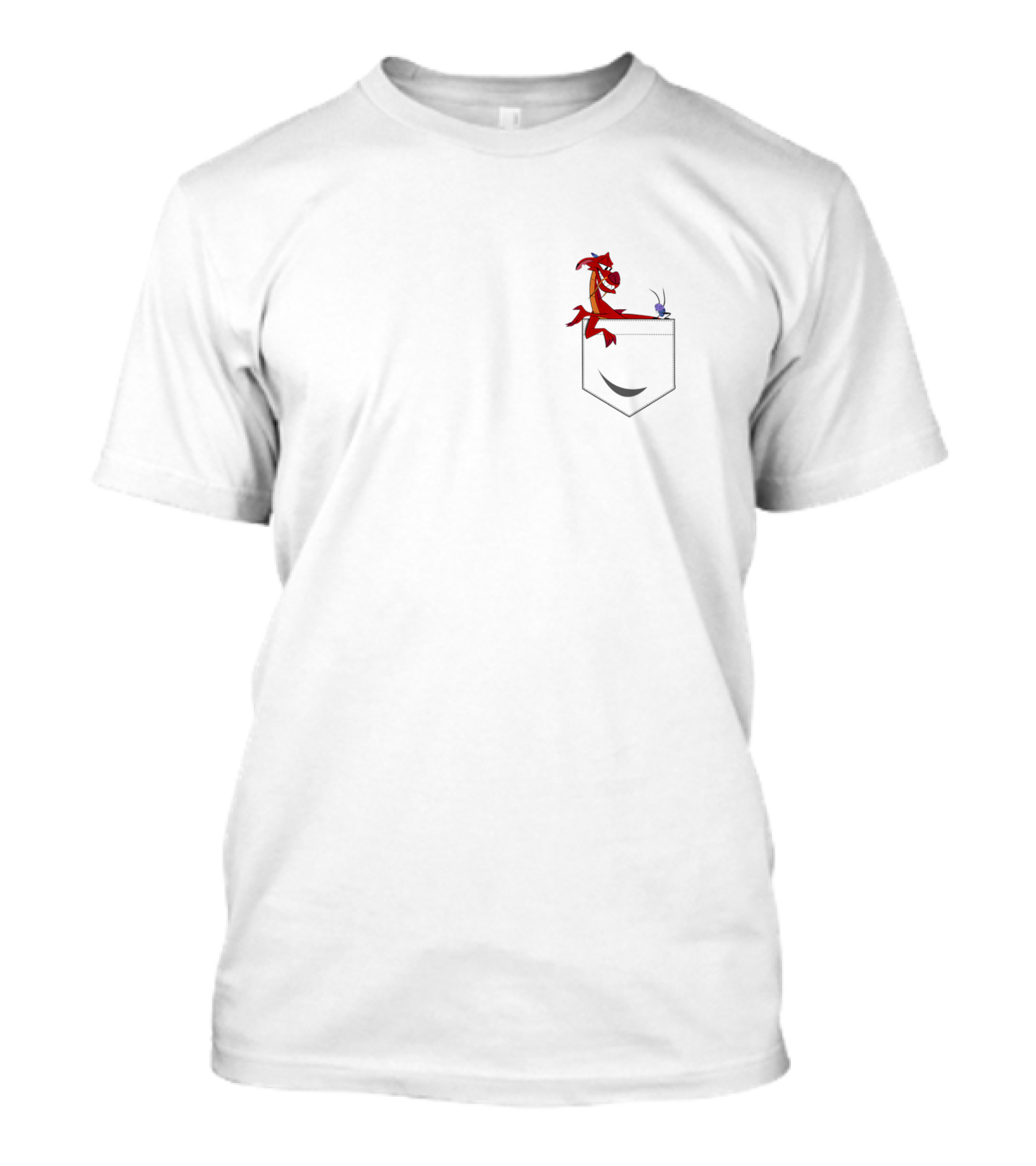 Disney Mulan Mushu And Cri Kee On Pocket T-Shirt