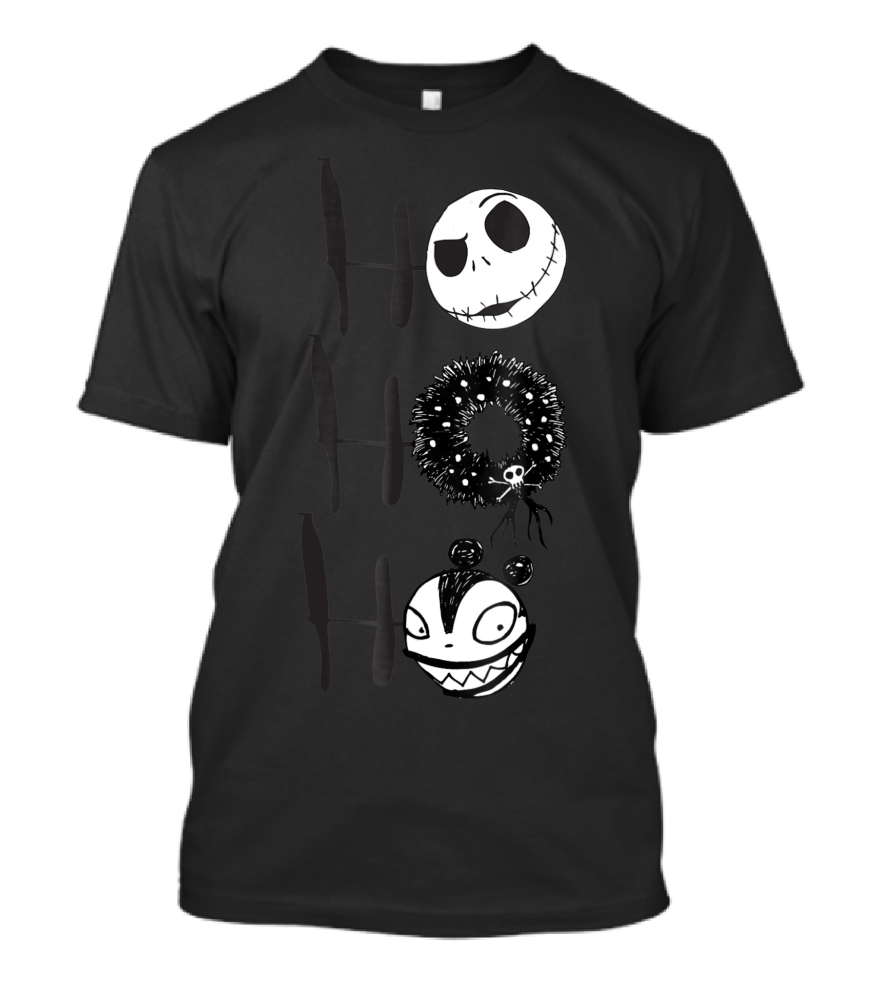 Disney Nightmare Before Christmas Jack Skellington Scary Teddy Wreath T-Shirt