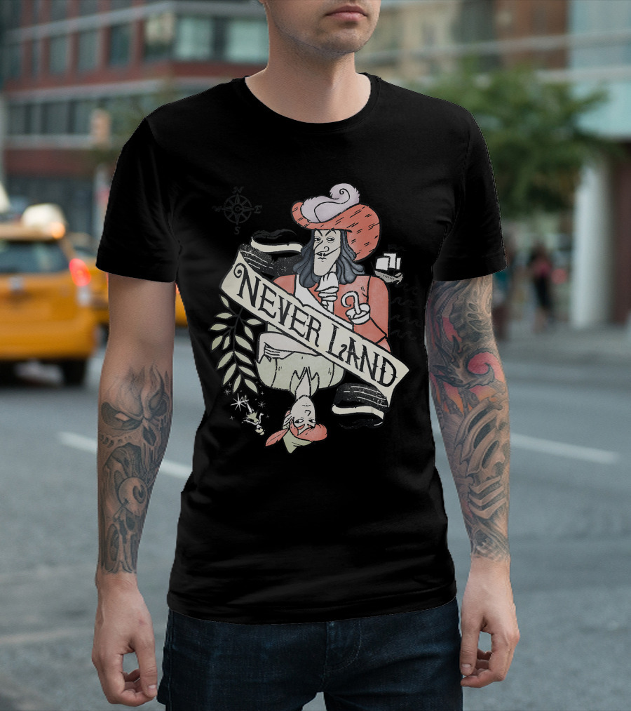 Never Land Disney Peter Pan Captain Hook Playing Card T-Shirt