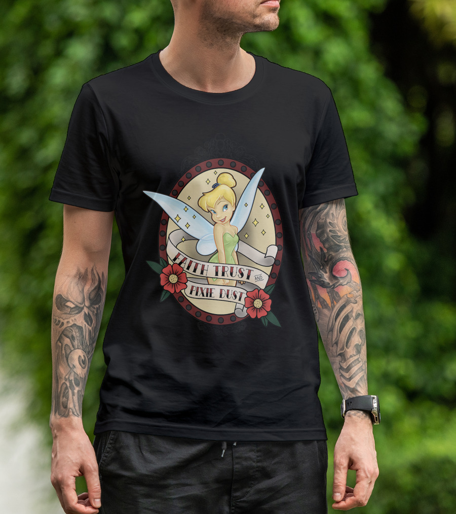 Disney Tinker Bell Faith Trust And Pixie Dust Tattoo T-Shirt