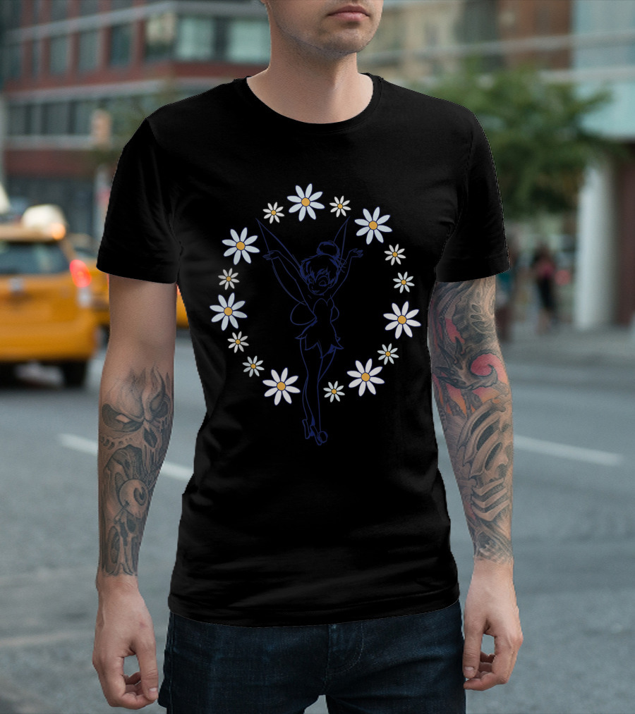Disney Tinker Bell Spring Floral Circle With Peter Pan T-Shirt