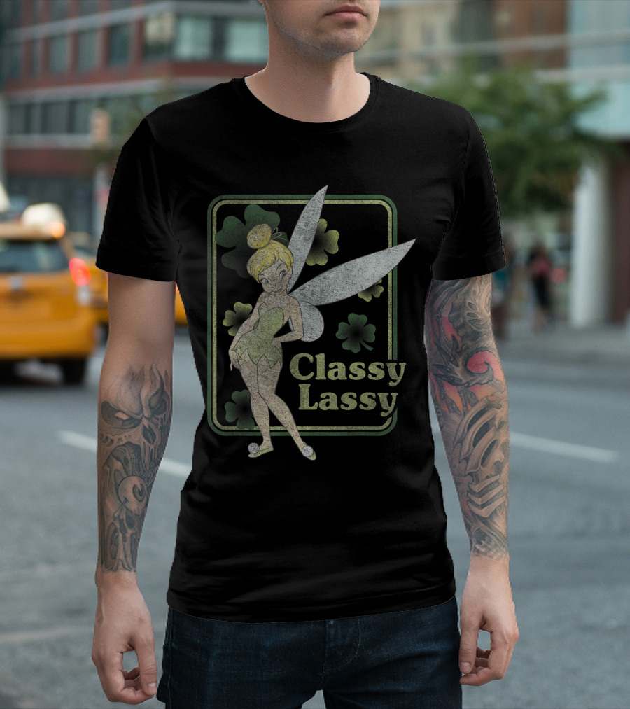 Disney Tinker Bell St Patricks Day Classy Lassy Shamrocks T-Shirt