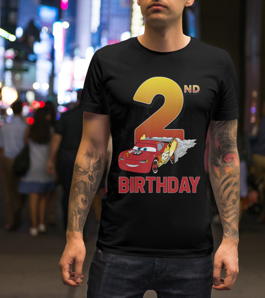 Disney Pixar Cars Lightning McQueen XRS 2nd Birthday Racing T-Shirt