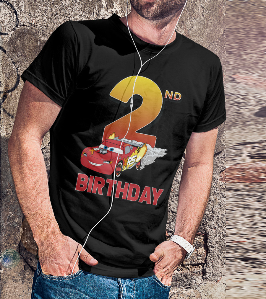 Disney Pixar Cars Lightning McQueen XRS 2nd Birthday Racing T-Shirt