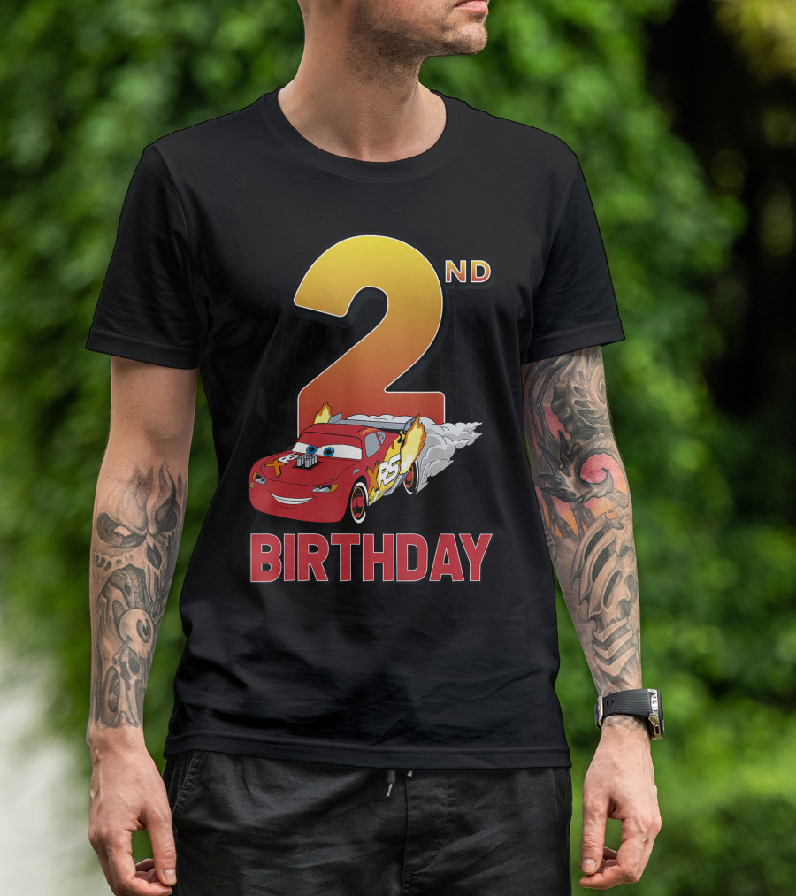 Disney Pixar Cars Lightning McQueen XRS 2nd Birthday Racing T-Shirt