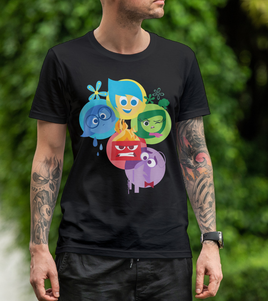 Disney Pixar Inside Out Joy Sadness Fear Anger Disgust Emotions Iconic Characters T-Shirt