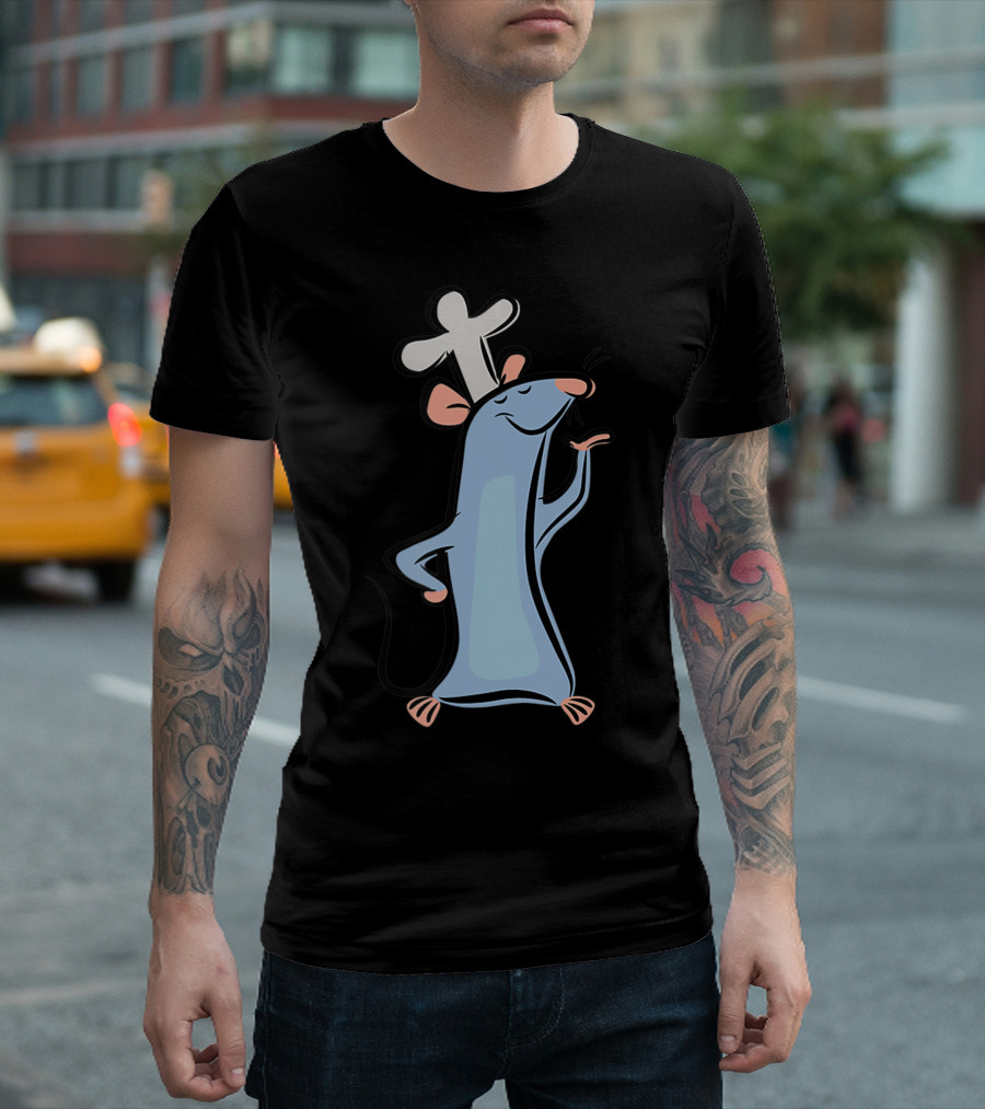 Disney Pixar Ratatouille Chef Remy Watercolor Artful Pose T-Shirt